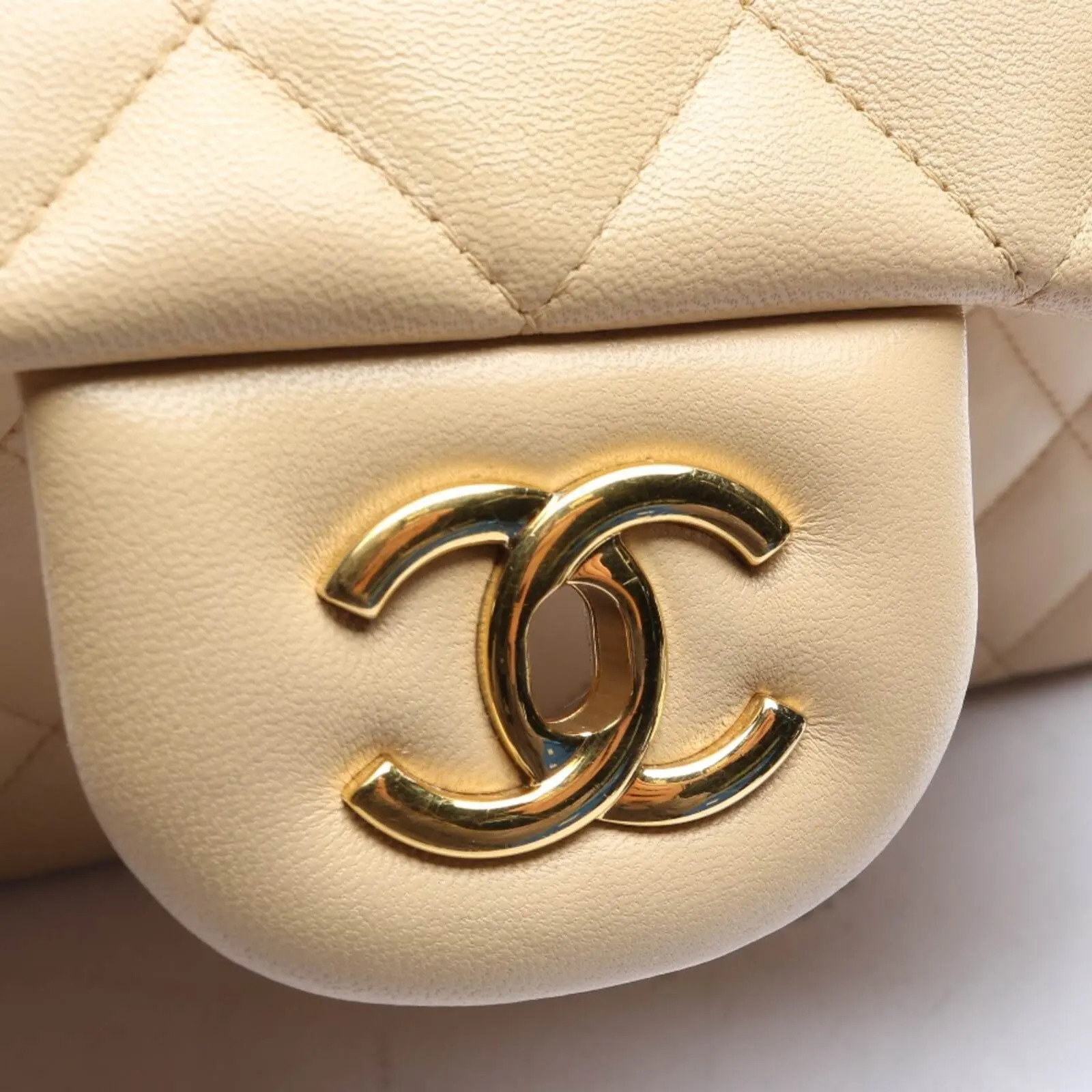 Chanel Classic Flap 11.12 Large Shoulder Bag Beige - Image 6