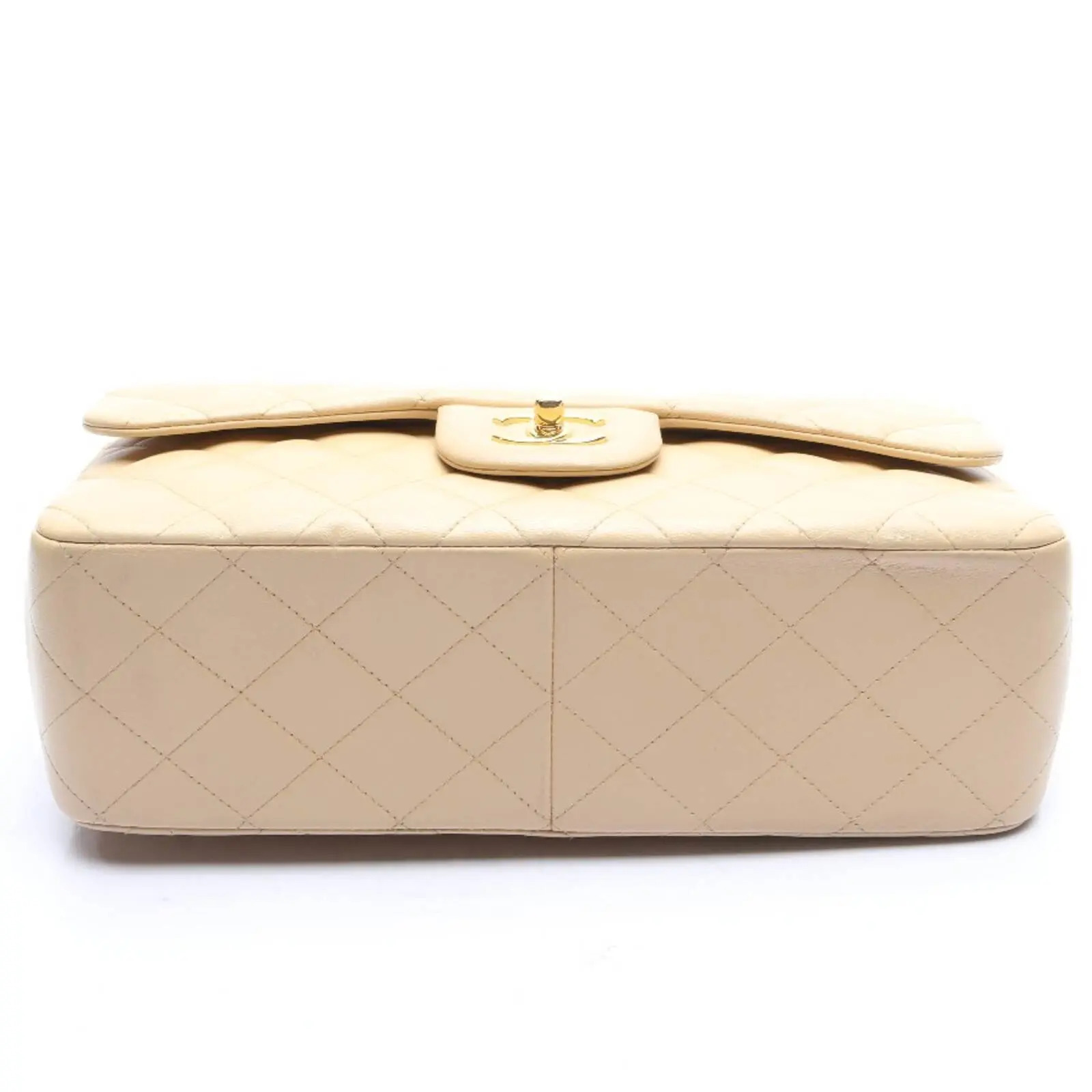 Chanel Classic Flap 11.12 Large Shoulder Bag Beige - Image 3