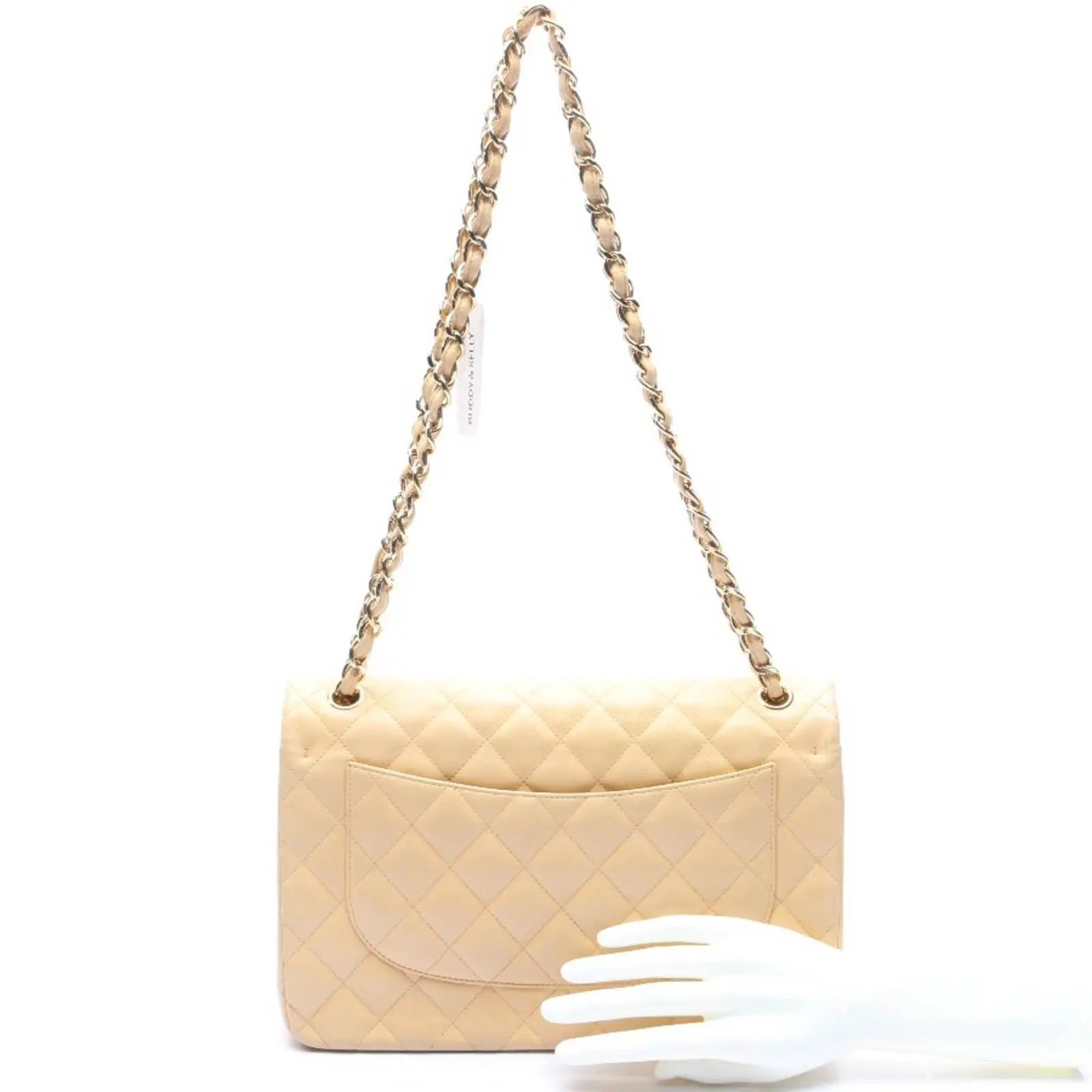 Chanel Classic Flap 11.12 Large Shoulder Bag Beige - Image 2